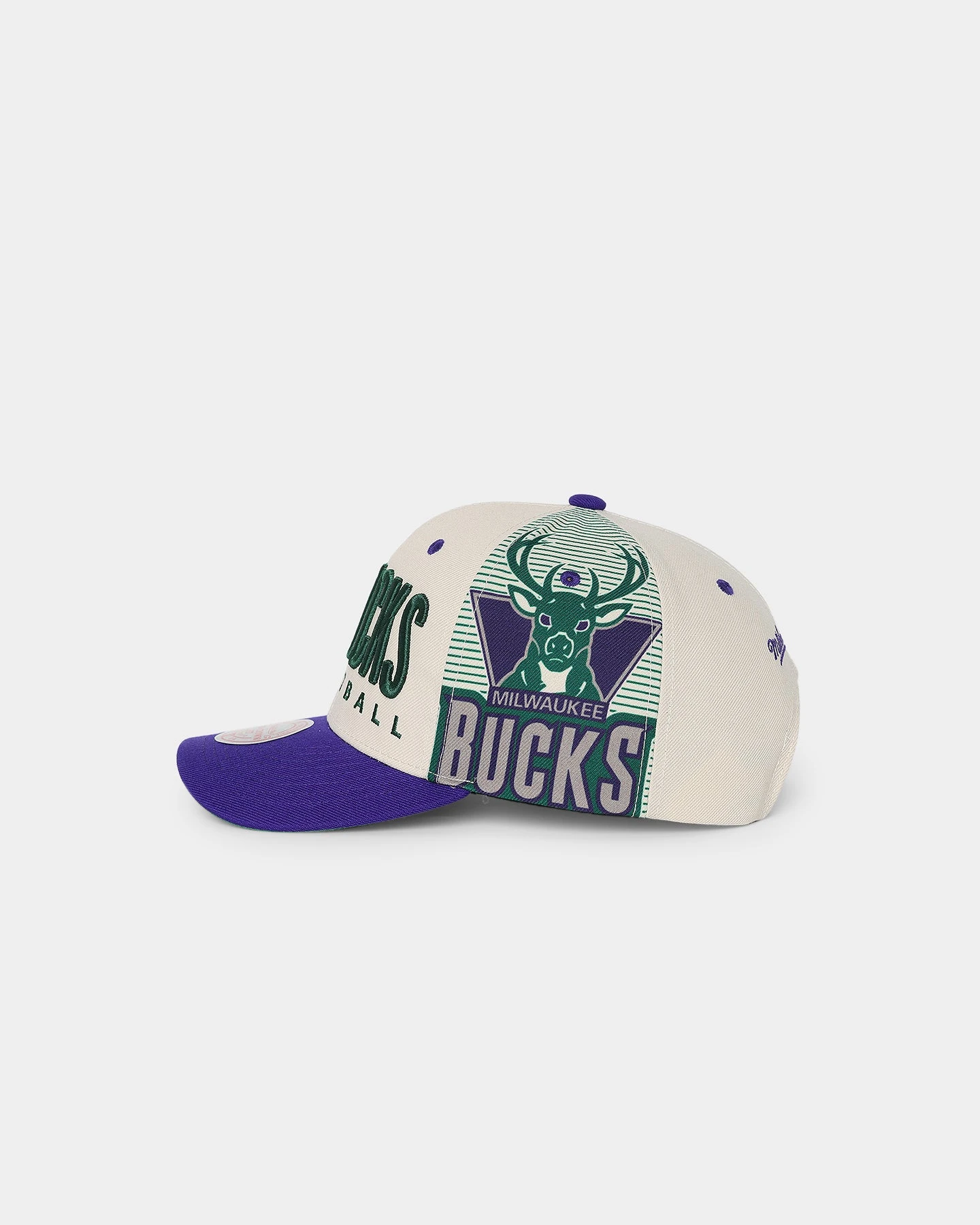 Mitchell & Ness Milwaukee Bucks '90s Training Camp' Pro Crown Snapback Cream 8 Mitchell & Ness Milwaukee Bucks '90s Training Camp' Pro Crown Snapback Cream - Image 6
