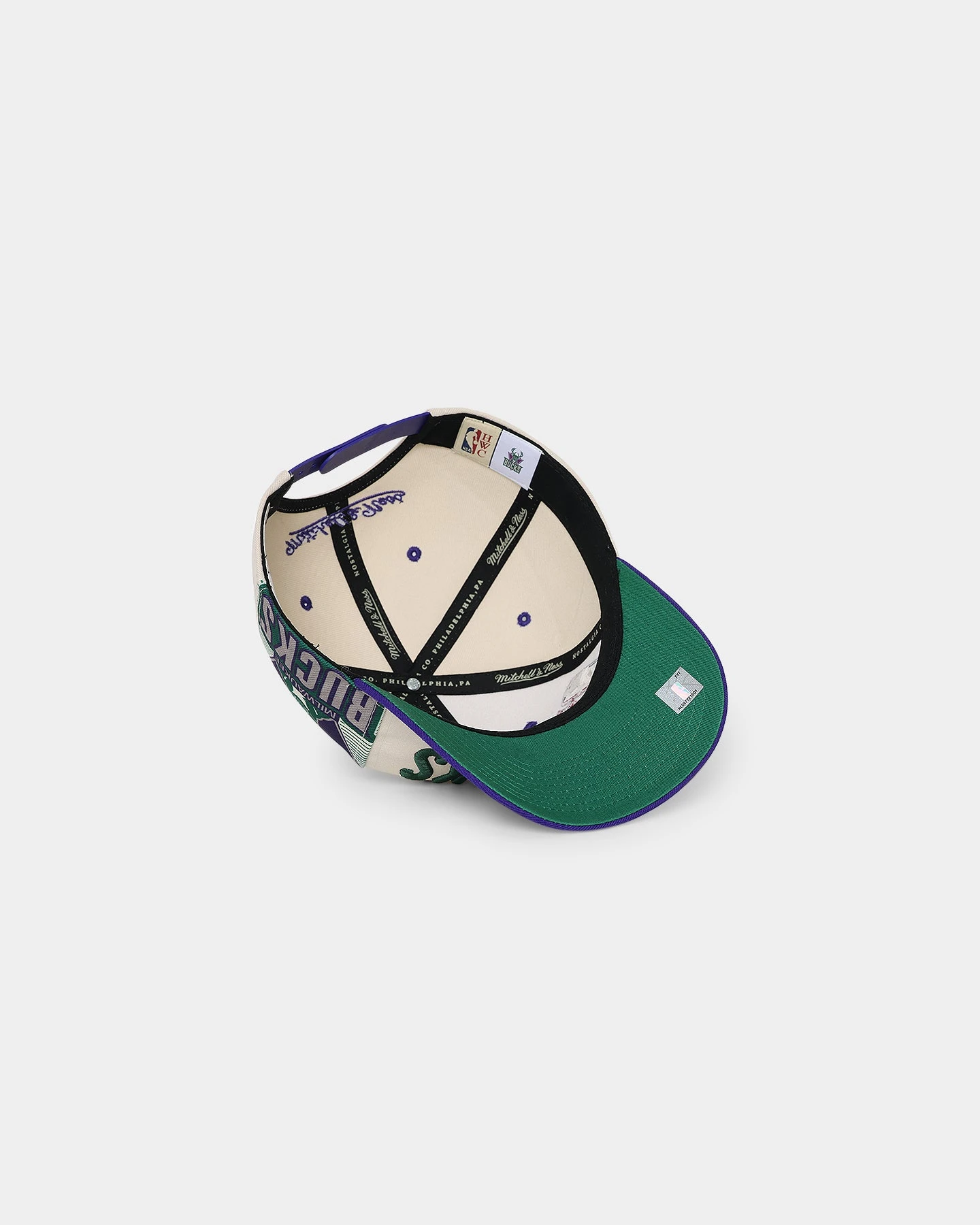 Mitchell & Ness Milwaukee Bucks '90s Training Camp' Pro Crown Snapback Cream 10 Mitchell & Ness Milwaukee Bucks '90s Training Camp' Pro Crown Snapback Cream - Image 8