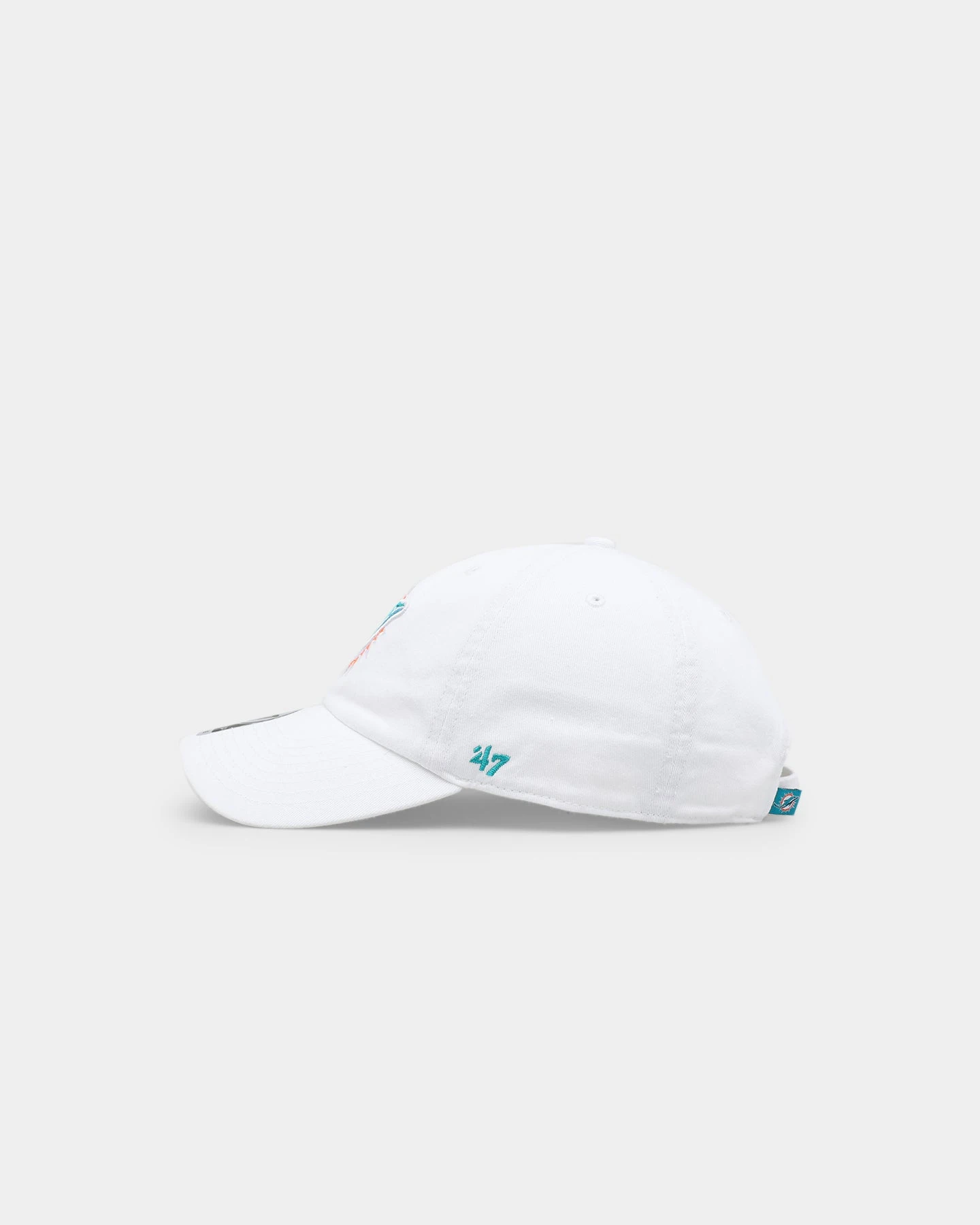 '47 BRAND 47 Brand Miami Dolphins '47 Clean Up Strapback White 6 '47 BRAND 47 Brand Miami Dolphins '47 Clean Up Strapback White - Image 4