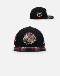 Pro Standard Chicago Blackhawks Pro Prep Plaid Snapback Black