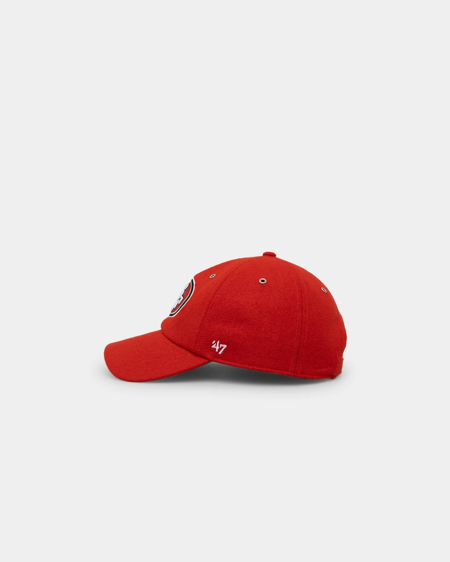 '47 BRAND 47 Brand San Francisco 49ers Wooly '47 Clean Up Strapback Red 6 '47 BRAND 47 Brand San Francisco 49ers Wooly '47 Clean Up Strapback Red - Image 4