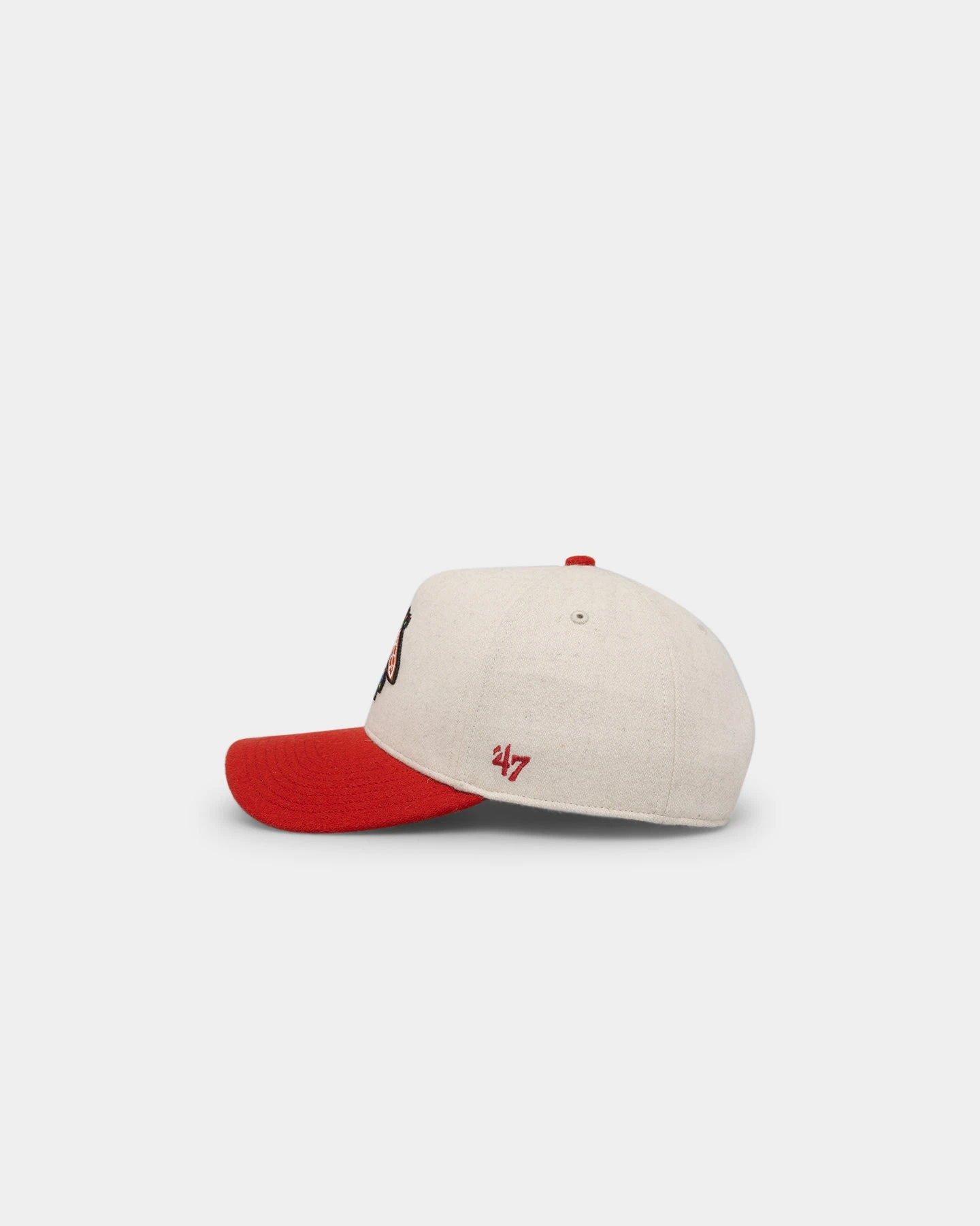 '47 BRAND 47 Brand Chicago Blackhawks Wooly Offside Sure Shot 47 MVP DT Snapback Natural/Red 6 '47 BRAND 47 Brand Chicago Blackhawks Wooly Offside Sure Shot 47 MVP DT Snapback Natural/Red - Image 4