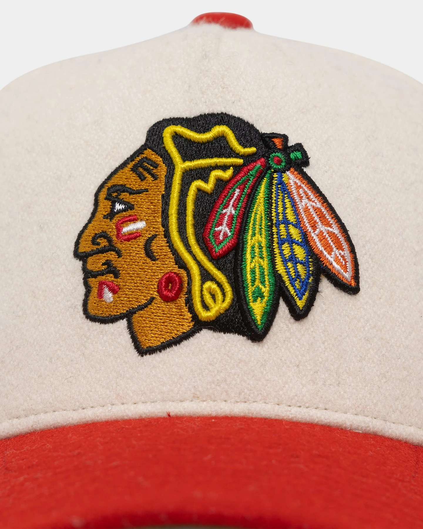 '47 BRAND 47 Brand Chicago Blackhawks Wooly Offside Sure Shot 47 MVP DT Snapback Natural/Red 7 '47 BRAND 47 Brand Chicago Blackhawks Wooly Offside Sure Shot 47 MVP DT Snapback Natural/Red - Image 5