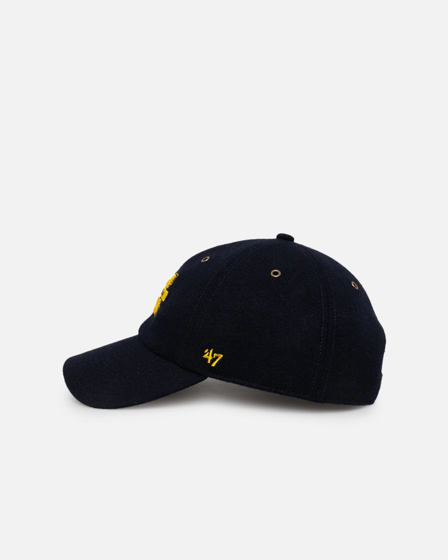 '47 BRAND 47 Brand Michigan Wolverines Wooly Clean Up Strapback Navy 7 '47 BRAND 47 Brand Michigan Wolverines Wooly Clean Up Strapback Navy - Image 5