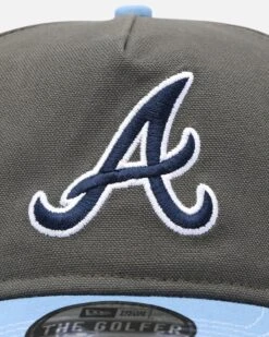 New Era Atlanta Braves 'Contrast Visor' Pre-Curved Golfer Snapback Moss/Sky -Culture Kings 01031774 YM397 default 0050