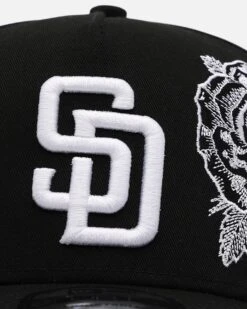 New Era San Diego Padres 'Ornate Rose' 9FORTY A-Frame Snapback Black/White -Culture Kings 01033216 YB084 default 0050