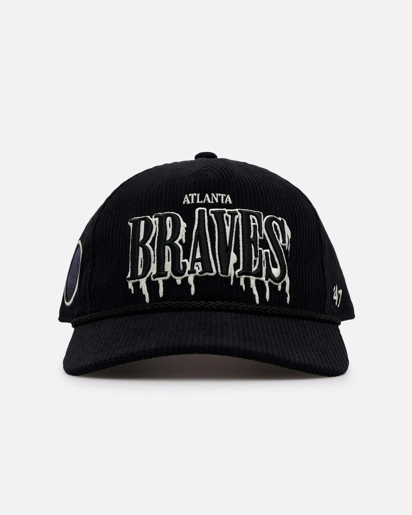'47 BRAND 47 Brand Atlanta Braves 'Slasher' 47 Hitch Corduroy Snapback Black 4 '47 BRAND 47 Brand Atlanta Braves 'Slasher' 47 Hitch Corduroy Snapback Black - Image 2