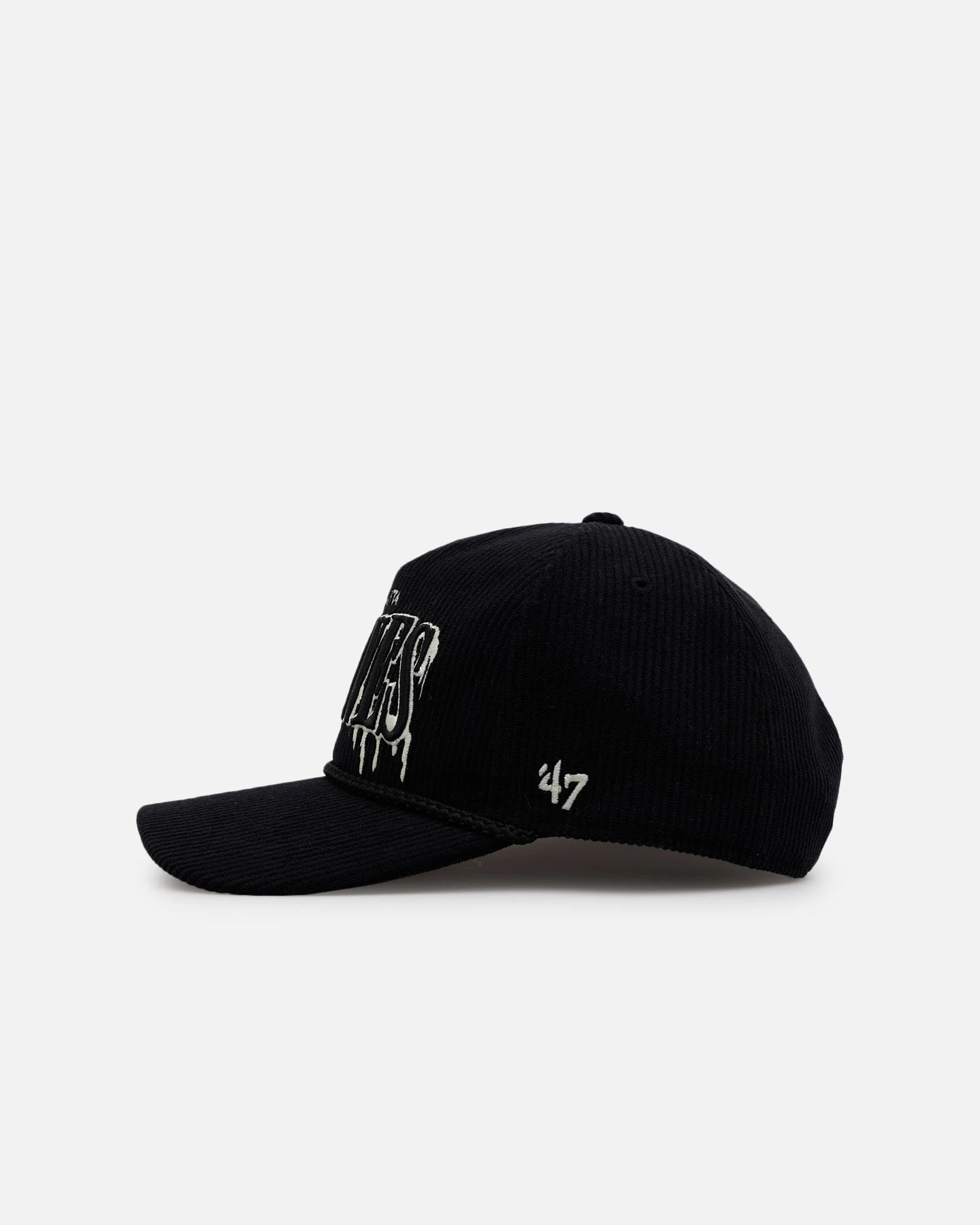 '47 BRAND 47 Brand Atlanta Braves 'Slasher' 47 Hitch Corduroy Snapback Black 7 '47 BRAND 47 Brand Atlanta Braves 'Slasher' 47 Hitch Corduroy Snapback Black - Image 5