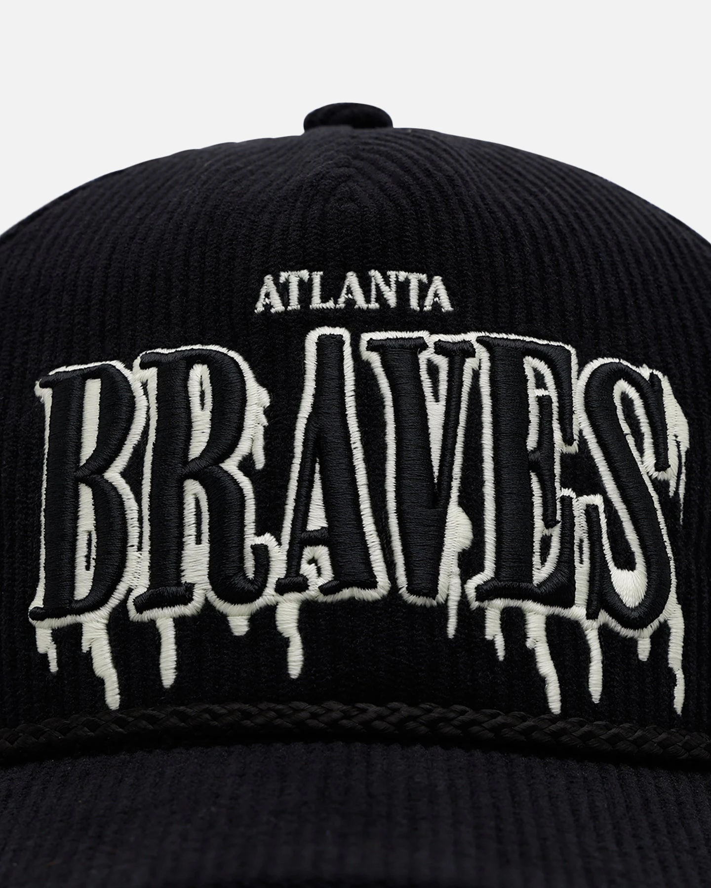 '47 BRAND 47 Brand Atlanta Braves 'Slasher' 47 Hitch Corduroy Snapback Black 8 '47 BRAND 47 Brand Atlanta Braves 'Slasher' 47 Hitch Corduroy Snapback Black - Image 6