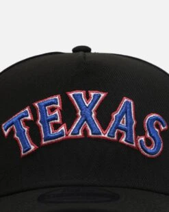 New Era Texas Rangers 'Metallic Wordmark' 9FORTY A-Frame Snapback Black -Culture Kings 01033591 YB001 default 0050