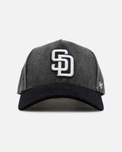 '47 BRAND 47 Brand San Diego Padres 'Apollo Corduroy' Offside DT Snapback Black