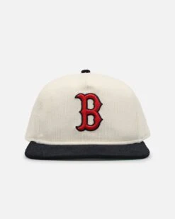 New Era Boston Red Sox 'Throwback Cord Golfers' Corduroy Golfer Snapback Chrome/Navy