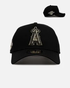 New Era Los Angeles Angels 'Raised Metallic Chainstitch' 9FORTY A-Frame Snapback Black