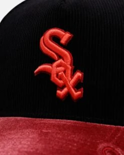 New Era Chicago White Sox 'Velvet Cord Certified Lover' 9FORTY A-Frame Premium Corduroy Snapback Black -Culture Kings 01034627 YB001 womens 0020