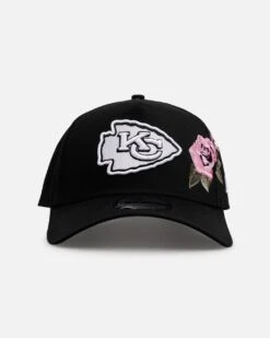 New Era Kansas City Chiefs 'Pink Rose Embroidery' 9FORTY A-Frame Snapback Black/Pink