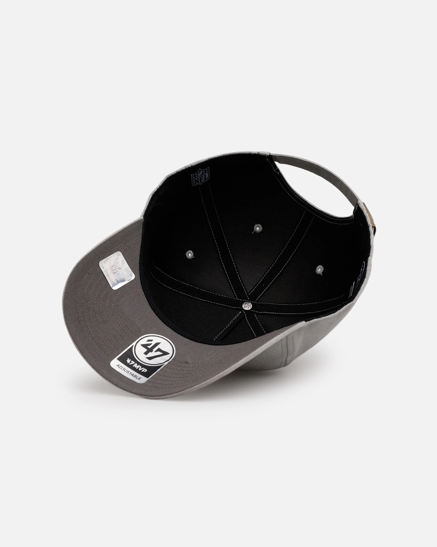 '47 BRAND 47 Brand Detroit Lions 'Ultrasuede' '47 MVP DT Strapback Gray/White 8 '47 BRAND 47 Brand Detroit Lions 'Ultrasuede' '47 MVP DT Strapback Gray/White - Image 6