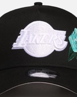 New Era Los Angeles Lakers 'Aqua Rose Embroidery' 9FORTY A-Frame Snapback Black/Aqua -Culture Kings 01036578 YB228 default 0050