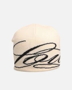Loiter Skull Knit Beanie Off White