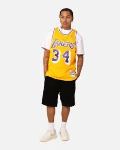 Mitchell & Ness Los Angeles Lakers Shaquille O'Neal '96-'97 #34 Swingman Jersey Yellow -Culture Kings 02019494 YY001 mens 00030