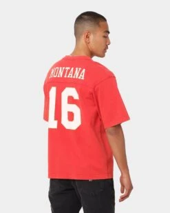 Mitchell & Ness Mitchell San Francisco 49ers Off Field Helmet Vintage T-Shirt Faded Red -Culture Kings 02030454 YF428 mens 0080