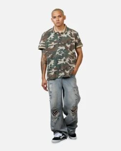 XXIII Printed Polo Shirt Washed Camo -Culture Kings 02031346 YW1046 mens 0030