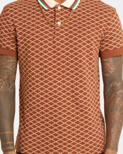 XXIII Printed Polo Brown -Culture Kings 02031346 YX300 mens 4