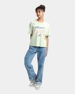 Majestic Athletic Women's Miami Dolphins Vintage NFL Logo T-Shirt Cucumber -Culture Kings 02031775 YC000 womens 0020