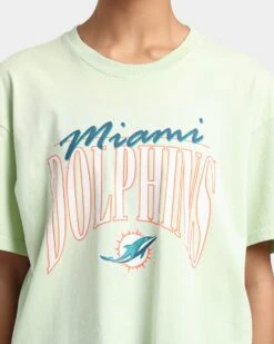 Majestic Athletic Women's Miami Dolphins Vintage NFL Logo T-Shirt Cucumber -Culture Kings 02031775 YC000 womens 0030