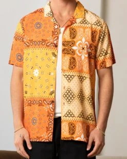 Carre Bandana Ultra Button Up Shirt Orange -Culture Kings 02032422 YO200 mens 0003