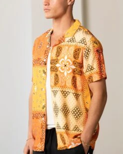 Carre Bandana Ultra Button Up Shirt Orange -Culture Kings 02032422 YO200 mens 0007