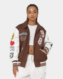 Loiter Flaws Varsity Jacket Brown/Off White
