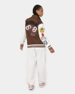 Loiter Flaws Varsity Jacket Brown/Off White -Culture Kings 02032916 YB386 womens 0020