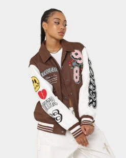 Loiter Flaws Varsity Jacket Brown/Off White -Culture Kings 02032916 YB386 womens 0040