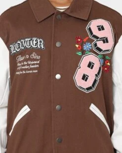 Loiter Flaws Varsity Jacket Brown/Off White -Culture Kings 02032916 YB386 womens 0060