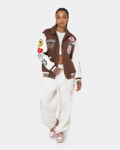 Loiter Flaws Varsity Jacket Brown/Off White -Culture Kings 02032916 YB386 womens 0080