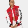 Loiter Flaws Varsity Jacket Red/Off White 2 Loiter Flaws Varsity Jacket Red/Off White -Culture Kings 02032916 YR608 womens 0010