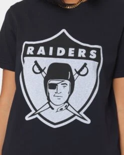 Mitchell & Ness Women's Las Vegas Raiders Vintage NFL Big Logo T-Shirt Faded Black -Culture Kings 02033798 YB554 womens 0030