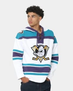 '47 BRAND 47 Brand Anaheim Ducks Superior Lacer Hoodie White Wash