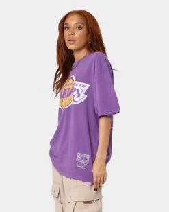 Mitchell & Ness Los Angeles Lakers Vintage Finals T-Shirt Faded Purple -Culture Kings 02034578 YF432 womens 0070