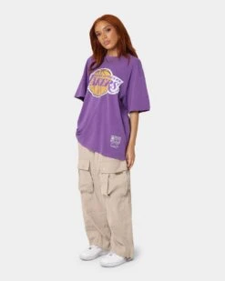 Mitchell & Ness Los Angeles Lakers Vintage Finals T-Shirt Faded Purple -Culture Kings 02034578 YF432 womens 0080
