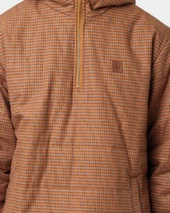 Brixton Cass Half Zip Puffer Jacket Brick -Culture Kings 02035439 YX139 mens 0030