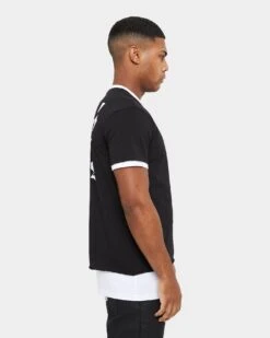 Carre Distressed Ringer Oversized Short Sleeve T-Shirt Black/White -Culture Kings 02035693 YB012 mens 00060