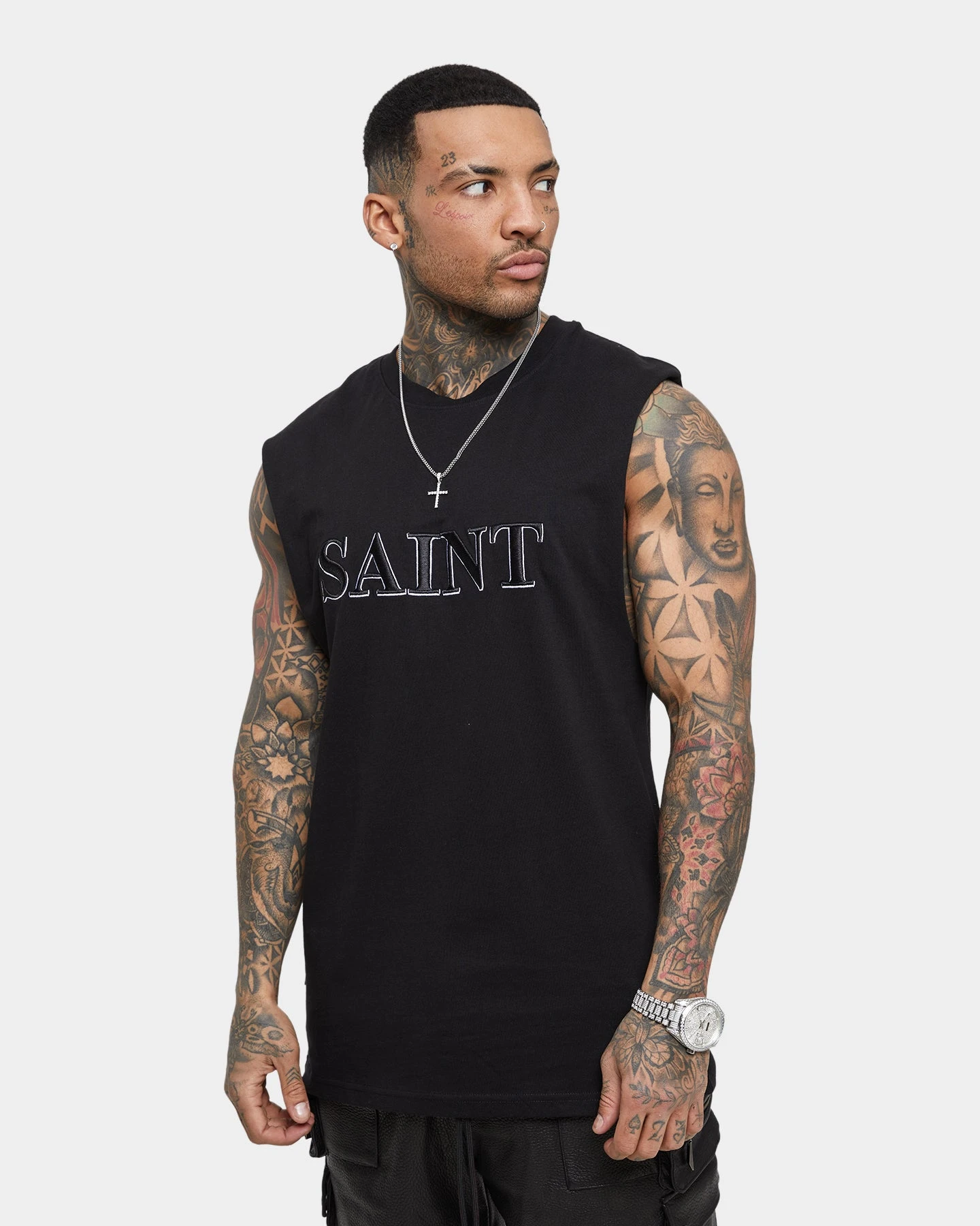 Saint Morta Society Muscle T-Shirt Black/White 3 Saint Morta Society Muscle T-Shirt Black/White