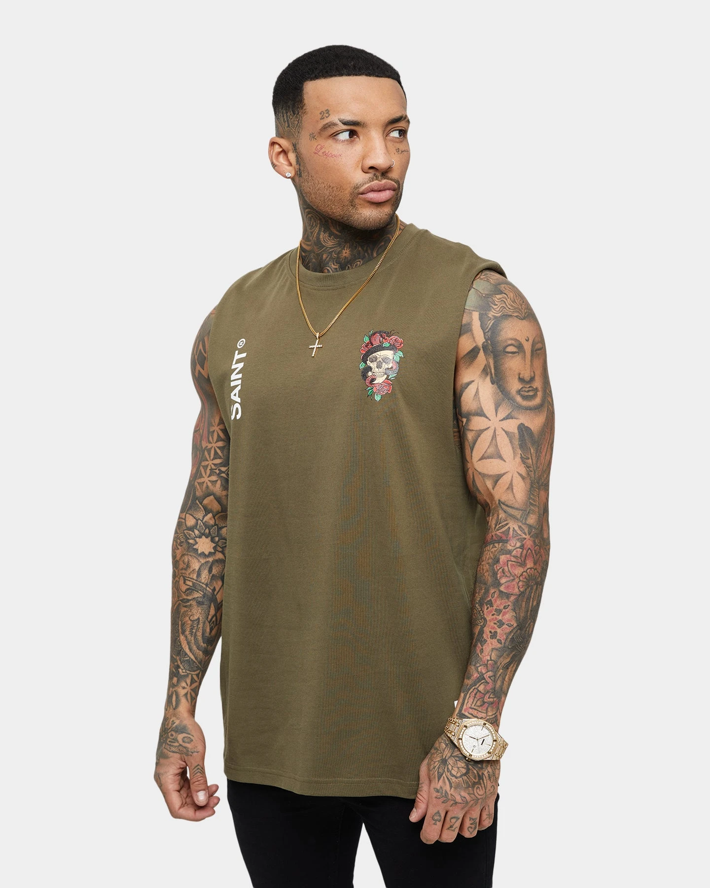 Saint Morta Forbidden Muscle Singlet Army Green 3 Saint Morta Forbidden Muscle Singlet Army Green