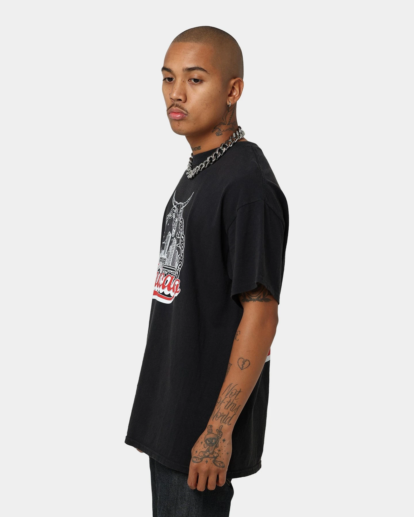 Goat Crew Chicago Drawing Vintage T-Shirt Black Wash 8 Goat Crew Chicago Drawing Vintage T-Shirt Black Wash - Image 6