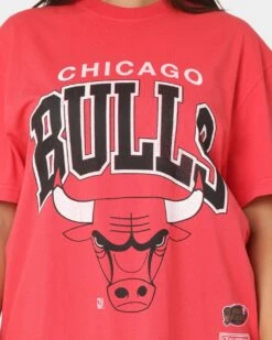 Mitchell & Ness Chicago Bulls XL Arch Vintage T-Shirt Faded Red -Culture Kings 02035990 YF428 womens 0030