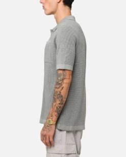 XXIII Zyair Knit Rib Button Up Shirt Olive -Culture Kings 02036262 YO100 mens 00050