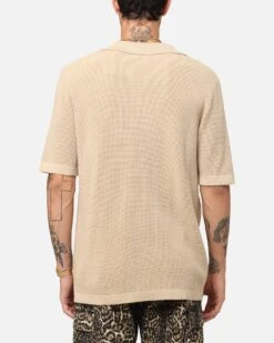 XXIII Zyair Knit Rib Button Up Shirt Tan -Culture Kings 02036262 YT001 mens 00030