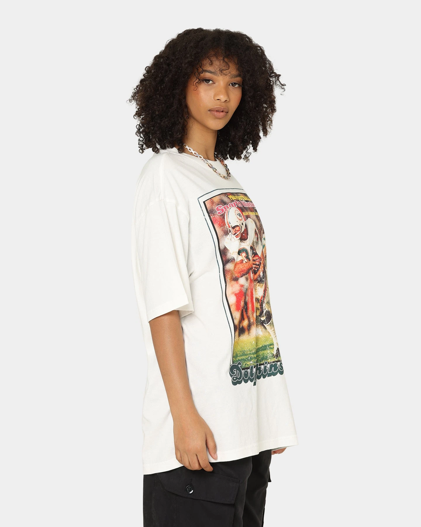 Mitchell & Ness Miami Dolphins Sports Illustrated T-Shirt Vintage White 7 Mitchell & Ness Miami Dolphins Sports Illustrated T-Shirt Vintage White - Image 5