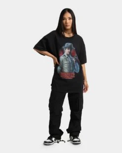 Goat Crew X Stranger Things Chief Hopper Vintage T-Shirt Black Wash -Culture Kings 02036589 YB295 womens 0020